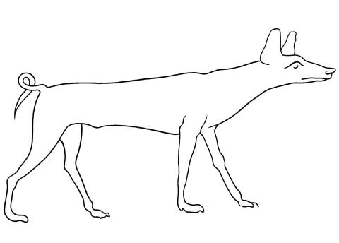 Ancient Egyptian Hyena Coloring Page